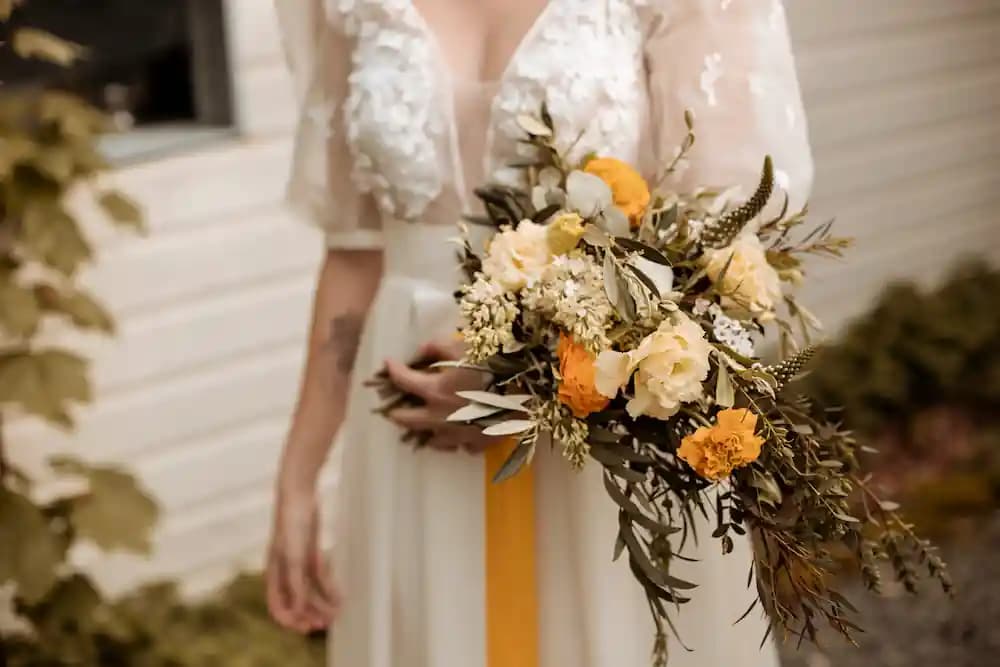 Bouquet de mariée en cascade